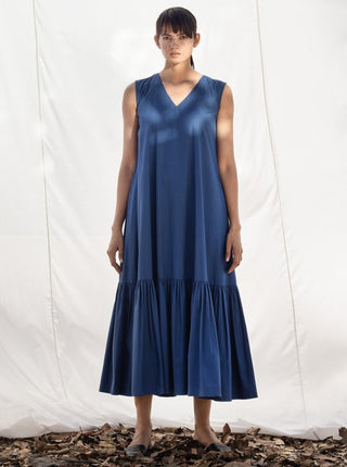 Khara Kapas-Blue Flapper Dress-INDIASPOPUP.COM