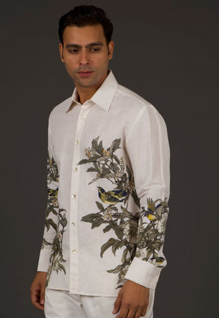 Balance By Rohit Bal-Ivory Linen Shirt-INDIASPOPUP.COM