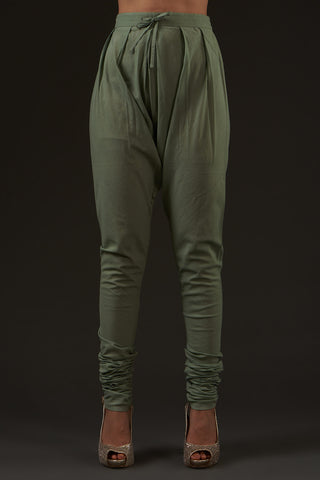 Balance By Rohit Bal-Sage Green Printed Anarkali Set-INDIASPOPUP.COM