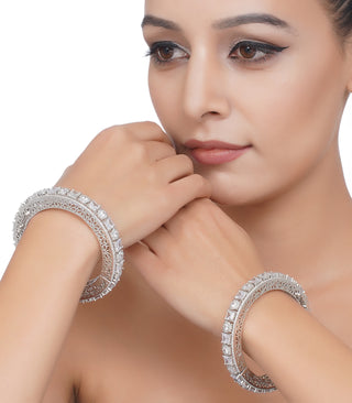 Preeti Mohan-Gold Plated Shimmering Single Line Bangles-INDIASPOPUP.COM
