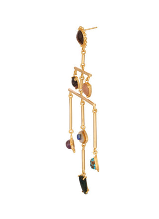 Zariin-Layer Multi Stone Healing Statement Earrings-INDIASPOPUP.COM