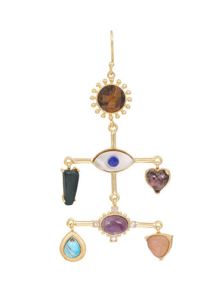 Zariin-Layer Multi Stone Healing Statement Earrings-INDIASPOPUP.COM