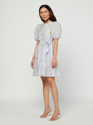 Meadow-Blue Embroidered Cloud Dress-INDIASPOPUP.COM