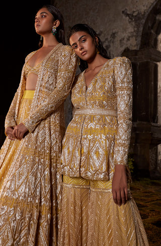 Ritika Mirchandani-Yellow Embroidered Kurta Sharara Set-INDIASPOPUP.COM