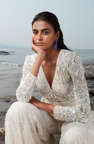 Ritika Mirchandani-Ivory Embroidered Kurta Sharara Set-INDIASPOPUP.COM
