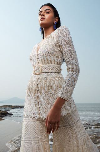 Ritika Mirchandani-Ivory Embroidered Kurta Sharara Set-INDIASPOPUP.COM