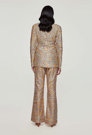 Aisha Rao-Yellow Printed Blazer With Pant-INDIASPOPUP.COM