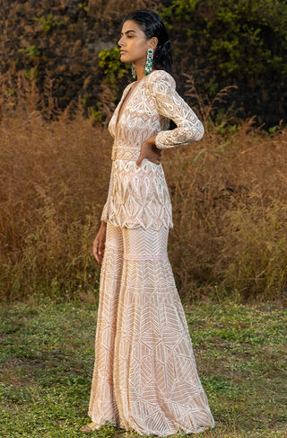 Ritika Mirchandani-Kavi Pink Embroidered Sharara Set-INDIASPOPUP.COM