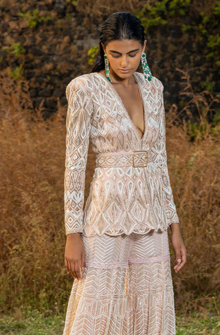 Ritika Mirchandani-Kavi Pink Embroidered Sharara Set-INDIASPOPUP.COM