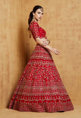 Chamee And Palak-Red Duniya Lehenga Set-INDIASPOPUP.COM