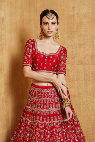 Chamee And Palak-Red Duniya Lehenga Set-INDIASPOPUP.COM