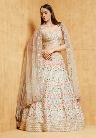 Chamee And Palak-Ivory Iris Lehenga Set-INDIASPOPUP.COM