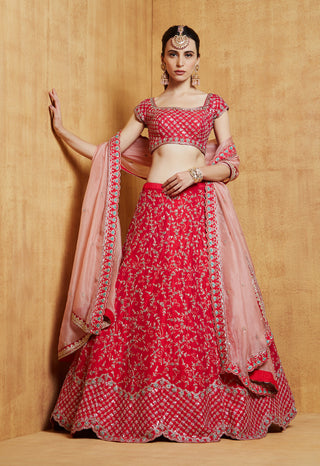 Chamee And Palak-Fuchia Pink Lila Lehenga Set-INDIASPOPUP.COM