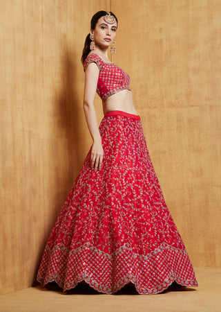 Chamee And Palak-Fuchia Pink Lila Lehenga Set-INDIASPOPUP.COM