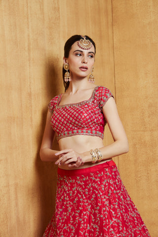 Chamee And Palak-Fuchia Pink Lila Lehenga Set-INDIASPOPUP.COM