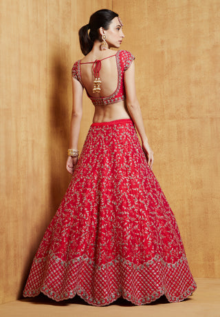 Chamee And Palak-Fuchia Pink Lila Lehenga Set-INDIASPOPUP.COM