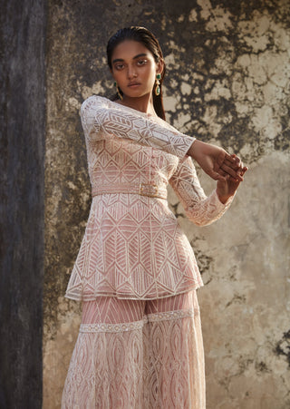 Ritika Mirchandani-Ivory Embroidered Kurta Sharara Set-INDIASPOPUP.COM