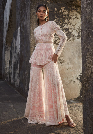 Ritika Mirchandani-Ivory Embroidered Kurta Sharara Set-INDIASPOPUP.COM