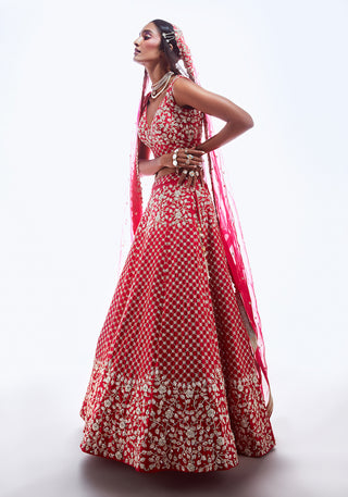 Chamee And Palak-Pink Red Sitara Lehenga Set-INDIASPOPUP.COM