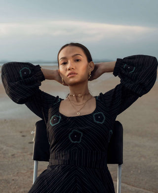 The Loom Art-Black Coral Dream Dress-INDIASPOPUP.COM