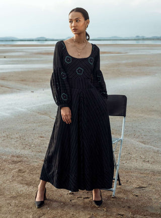 The Loom Art-Black Coral Dream Dress-INDIASPOPUP.COM