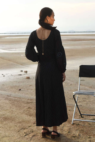 The Loom Art-Black Coral Dream Dress-INDIASPOPUP.COM