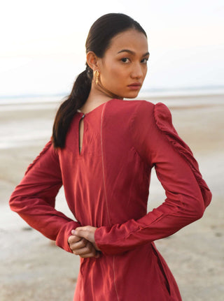 The Loom Art-Coral Love Dress-INDIASPOPUP.COM