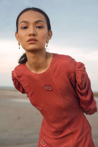 The Loom Art-Coral Love Dress-INDIASPOPUP.COM