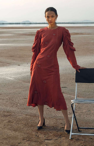 The Loom Art-Coral Love Dress-INDIASPOPUP.COM