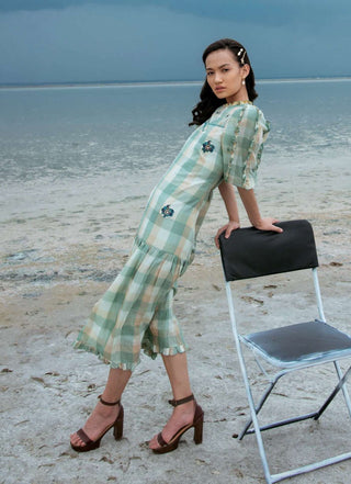 The Loom Art-Mint Green Coral Reefs Dress-INDIASPOPUP.COM