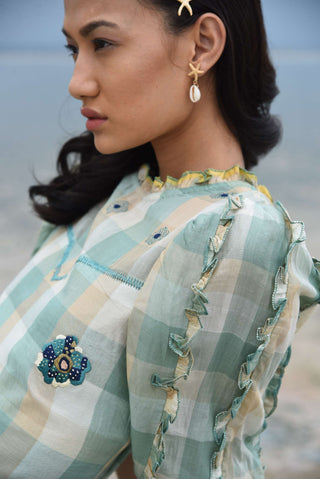 The Loom Art-Mint Green Coral Reefs Dress-INDIASPOPUP.COM