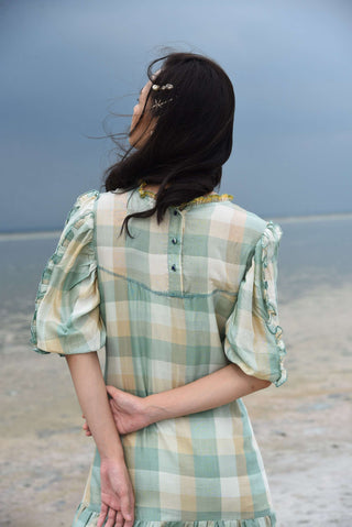 The Loom Art-Mint Green Coral Reefs Dress-INDIASPOPUP.COM