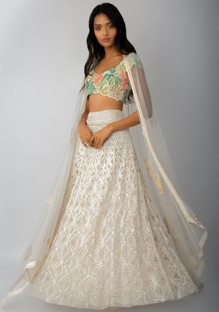 Ritika Mirchandani-Ivory Lehenga Set-INDIASPOPUP.COM