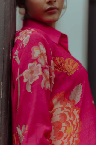 Paulmi & Harsh-Rani Pink Shirt With Pants-INDIASPOPUP.COM