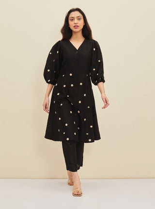 Meadow-Black Docia Tunic Set-INDIASPOPUP.COM