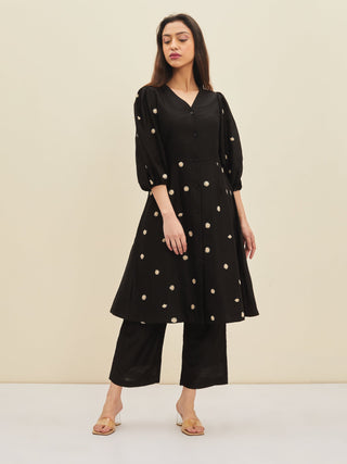 Meadow-Black Docia Tunic Set-INDIASPOPUP.COM