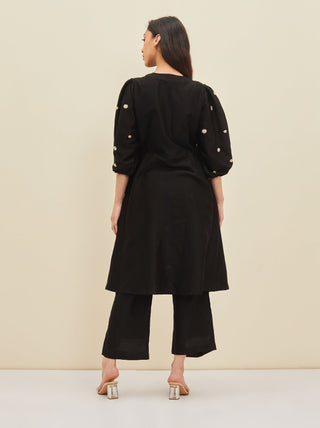 Meadow-Black Docia Tunic Set-INDIASPOPUP.COM