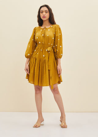 Meadow-Yellow Daylily Dress-INDIASPOPUP.COM