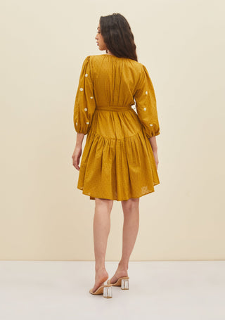 Meadow-Yellow Daylily Dress-INDIASPOPUP.COM