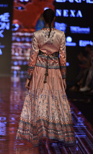 Rajdeep Ranawat-Apricot Printed Jacket With Skirt-INDIASPOPUP.COM