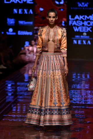 Rajdeep Ranawat-Mango Printed Jacket With Skirt-INDIASPOPUP.COM