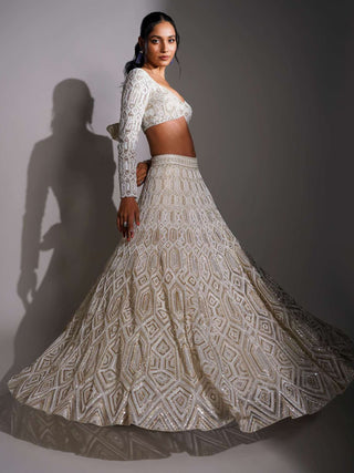 Ritika Mirchandani-Ivory Gold Lehenga Set-INDIASPOPUP.COM
