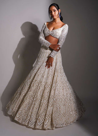 Ritika Mirchandani-Ivory Gold Lehenga Set-INDIASPOPUP.COM