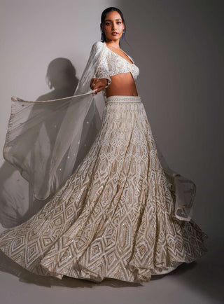 Ritika Mirchandani-Ivory Gold Lehenga Set-INDIASPOPUP.COM