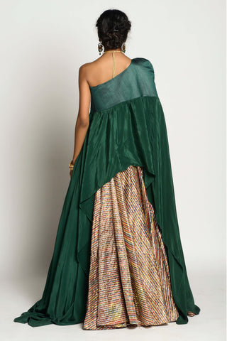 Rishi & Vibhuti-Bottle Green Inayat Skirt Set-INDIASPOPUP.COM