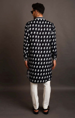 Chatenya Mittal-Black Embroidered Kurta With Pant-INDIASPOPUP.COM