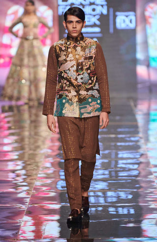 Aisha Rao-Antique Gold Bundi Set-INDIASPOPUP.COM