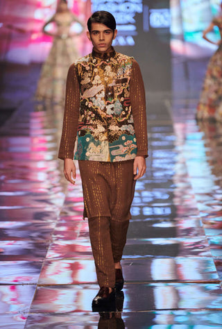 Aisha Rao-Antique Gold Bundi Set-INDIASPOPUP.COM