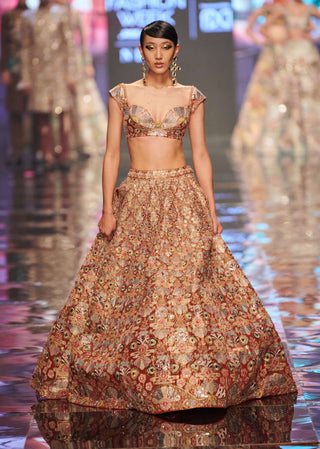 Aisha Rao-Red Embellished Lehenga Set-INDIASPOPUP.COM