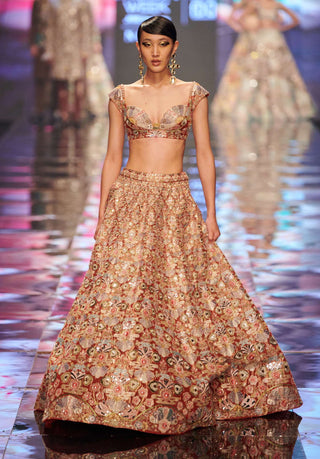 Aisha Rao-Red Embellished Lehenga Set-INDIASPOPUP.COM